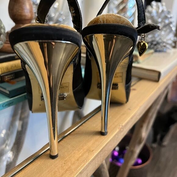 Vintage women's Sheik peep toe stilettos. Gorgeous gold heels size 9 - Picture 6 of 16